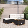 Taburete de jardín y cojín ratán sintético negro 63,5x56x32 cm de , Otomanas de exterior - Ref: Foro24-365911, Precio: 60,35 ...