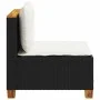 Gartensofa ohne Armlehnen mit schwarzen PE-Rattan-Kissen von , Outdoor-Sofas - Ref: Foro24-365905, Preis: 87,91 €, Rabatt: %