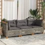 Dreisitziges Gartensofa mit grauen Kissen aus synthetischem Rattan. von , Outdoor-Sofas - Ref: Foro24-365939, Preis: 269,88 €...