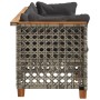3-seater garden sofa with grey synthetic rattan cushions by , Outdoor sofas - Ref: Foro24-365939, Price: 276,11 €, Discount: %
