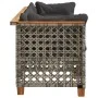 3-seater garden sofa with grey synthetic rattan cushions by , Outdoor sofas - Ref: Foro24-365939, Price: 269,89 €, Discount: %