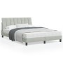 Bed frame with light gray velvet headboard 140x190cm by , Beds and slatted bases - Ref: Foro24-3207849, Price: 190,87 €, Disc...