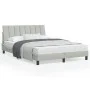 Estructura de cama con cabecero terciopelo gris claro 140x190cm de , Camas y somieres - Ref: Foro24-3207849, Precio: 187,93 €...