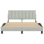 Estructura de cama con cabecero terciopelo gris claro 140x190cm de , Camas y somieres - Ref: Foro24-3207849, Precio: 187,93 €...