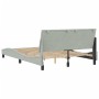 Bed frame with light gray velvet headboard 140x190cm by , Beds and slatted bases - Ref: Foro24-3207849, Price: 190,87 €, Disc...