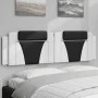 Padded headboard in white and black synthetic leather, 180 cm. by , Headboards and footboards - Ref: Foro24-374810, Price: 69...