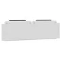 Padded headboard in white and black synthetic leather, 180 cm. by , Headboards and footboards - Ref: Foro24-374810, Price: 69...