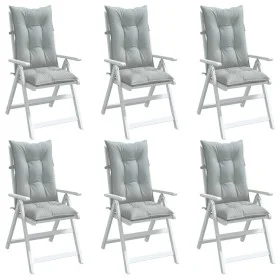 Cushions for high back chair, 6 units, light gray melange fabric. by , Cushions for chairs and sofas - Ref: Foro24-4002348, P...