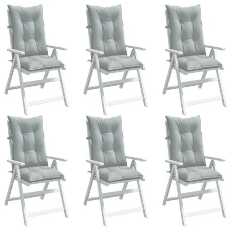 Cushions for high back chair, 6 units, light gray melange fabric. by , Cushions for chairs and sofas - Ref: Foro24-4002348, P...