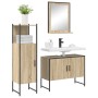 Juego de muebles de baño 3 pcs Marrón 33 x 33 x 120.5 cm