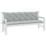 Cojines banco jardín 2 uds tela gris claro melange 180x50x7 cm