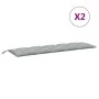 Garden bench cushions 2 units light gray melange fabric 180x50x7 cm by , Cushions for chairs and sofas - Ref: Foro24-4002619,...