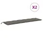 Garden bench cushions 2 units dark gray melange fabric 200x50x7 cm by , Cushions for chairs and sofas - Ref: Foro24-4002631, ...