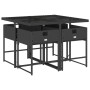 Set de muebles jardín 5 pzas con cojines ratán sintético negro de , Conjuntos de jardín - Ref: Foro24-3278022, Precio: 193,13 €