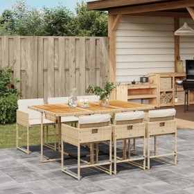 7-piece garden dining set with beige synthetic rattan cushions by , Garden sets - Ref: Foro24-3278043, Price: 423,69 €, Disco...