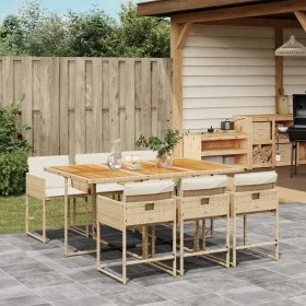 7-piece garden dining set with beige synthetic rattan cushions by , Garden sets - Ref: Foro24-3278043, Price: 552,91 €, Disco...