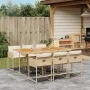Set comedor de jardín 7 pzas con cojines ratán sintético beige de , Conjuntos de jardín - Ref: Foro24-3278043, Precio: 552,91...