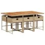 Set comedor de jardín 7 pzas con cojines ratán sintético beige de , Conjuntos de jardín - Ref: Foro24-3278043, Precio: 552,91...
