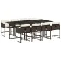 Set comedor para jardín 9 pzas y cojines ratán sintético marrón de , Conjuntos de jardín - Ref: Foro24-3278048, Precio: 604,0...