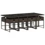 Set comedor para jardín 9 pzas y cojines ratán sintético marrón de , Conjuntos de jardín - Ref: Foro24-3278048, Precio: 604,0...