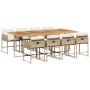 Set comedor de jardín 9 pzas con cojines ratán sintético beige de , Conjuntos de jardín - Ref: Foro24-3278055, Precio: 563,94...