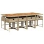 Garten-Essgruppe 9-teilig mit Kissen aus synthetischem Rattan in Beige. von , Gartensets - Ref: Foro24-3278055, Preis: 698,45...