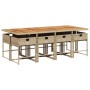 Set comedor de jardín 9 pzas con cojines ratán sintético beige de , Conjuntos de jardín - Ref: Foro24-3278055, Precio: 563,94...