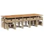 Set comedor de jardín con cojines 15 pzas ratán sintético beige de , Conjuntos de jardín - Ref: Foro24-3278127, Precio: 1,00 ...