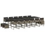 Garden dining set 17 pieces and gray synthetic rattan cushions by , Garden sets - Ref: Foro24-3278131, Price: 909,98 €, Disco...