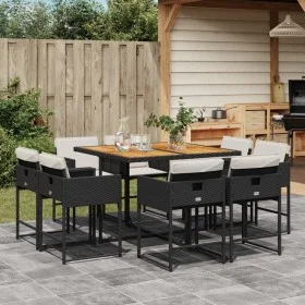 9-piece garden dining set with black synthetic rattan cushions by , Garden sets - Ref: Foro24-3278150, Price: 550,59 €, Disco...