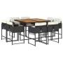 9-piece garden dining set with black synthetic rattan cushions by , Garden sets - Ref: Foro24-3278150, Price: 550,59 €, Disco...