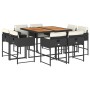 Garten-Essgruppe 9-teilig mit schwarzen Polstern aus synthetischem Rattan von , Gartensets - Ref: Foro24-3278150, Preis: 422,...