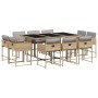 Set comedor de jardín 11 pzas con cojines ratán sintético beige de , Conjuntos de jardín - Ref: Foro24-3278159, Precio: 557,2...
