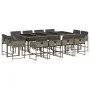 Garden dining set with 13-piece synthetic rattan gray cushions. by , Garden sets - Ref: Foro24-3278167, Price: 952,28 €, Disc...