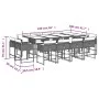 Garden dining set with 13-piece synthetic rattan gray cushions. by , Garden sets - Ref: Foro24-3278167, Price: 952,28 €, Disc...