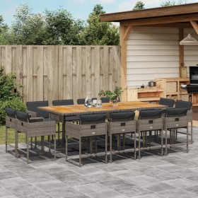Garden dining set with 13-piece synthetic rattan gray cushions. by , Garden sets - Ref: Foro24-3278173, Price: 758,43 €, Disc...