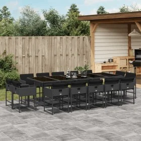Garden dining set with 15-piece black synthetic rattan cushions. by , Garden sets - Ref: Foro24-3278178, Price: 1,00 €, Disco...