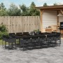 Garden dining set with 15-piece black synthetic rattan cushions. by , Garden sets - Ref: Foro24-3278178, Price: 828,62 €, Dis...