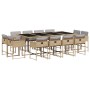 Garten-Essgruppe mit 13-teiligen Kissen aus synthetischem Rattan in Beige. von , Gartensets - Ref: Foro24-3278171, Preis: 727...