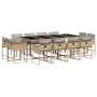 Garten-Essgruppe mit 13-teiligen Kissen aus synthetischem Rattan in Beige. von , Gartensets - Ref: Foro24-3278171, Preis: 830...
