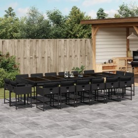 Garden furniture set 17 pieces with black synthetic rattan cushions by , Garden sets - Ref: Foro24-3278190, Price: 948,30 €, ...