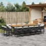 Set comedor de jardín con cojines 15 pzas ratán sintético negro de , Conjuntos de jardín - Ref: Foro24-3278186, Precio: 859,6...