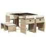 Garten-Essgruppe 9-teilig mit Kissen aus synthetischem Rattan in Beige. von , Gartensets - Ref: Foro24-3277905, Preis: 373,68...