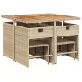 Set comedor de jardín 9 pzas con cojines ratán sintético beige de , Conjuntos de jardín - Ref: Foro24-3277911, Precio: 469,86...