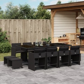Garden dining set with 13-piece black synthetic rattan cushions by , Garden sets - Ref: Foro24-3277926, Price: 704,58 €, Disc...