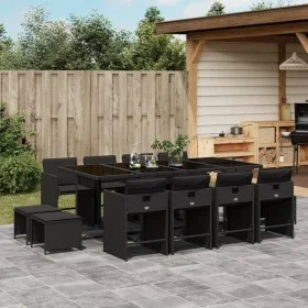 Garden dining set with 13-piece black synthetic rattan cushions by , Garden sets - Ref: Foro24-3277926, Price: 784,91 €, Disc...