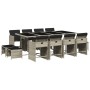 Garten-Esszimmer-Set mit 13-teiligen Kissen aus hellem grauem Kunst-Rattan. von , Gartensets - Ref: Foro24-3277930, Preis: 68...