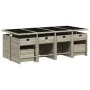 Garden dining set with 13 pieces, light gray synthetic rattan and cushions. by , Garden sets - Ref: Foro24-3277930, Price: 81...