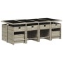Garten-Esszimmer-Set mit 13-teiligen Kissen aus hellem grauem Kunst-Rattan. von , Gartensets - Ref: Foro24-3277930, Preis: 68...