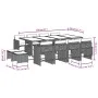 Garden dining set with 13 pieces, light gray synthetic rattan and cushions. by , Garden sets - Ref: Foro24-3277930, Price: 81...